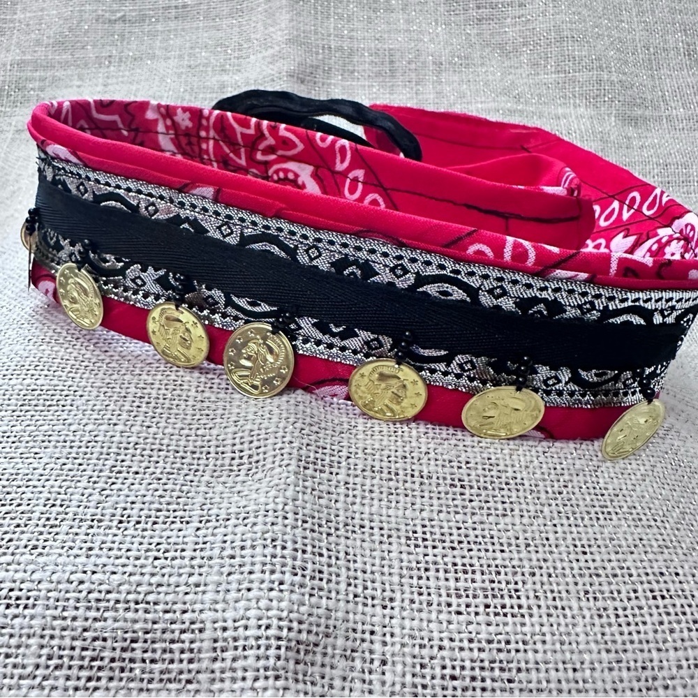 Artisan Coin Choker Necklace Bandana Scarf Jewelry Neckerchief Handmade OOAK new